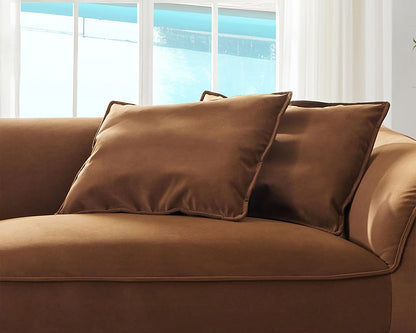 110.22“Camel Sofa WKS16C: Modular Design with Removable Pillowcases & Solid Wood Frame