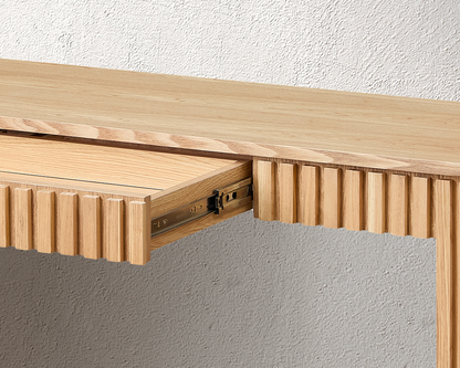 59.05" Modern Console Table with Drawer & Vertical Stripe Design
