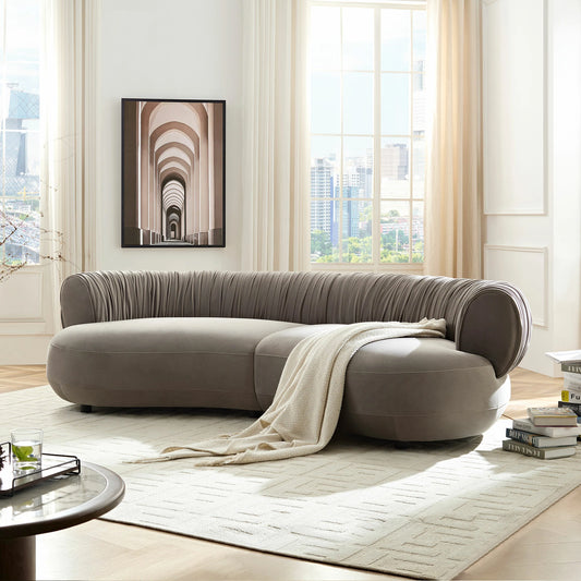 102.36" Modern Curved Sofa – Crescent Silhouette, Living Room