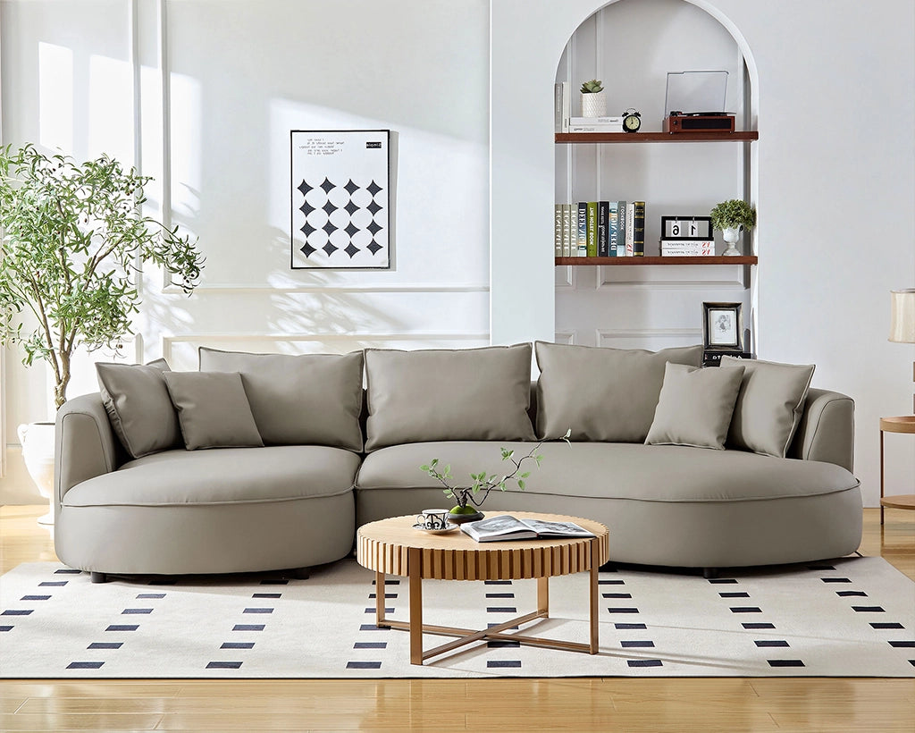 Left-Facing L-Shaped Sectional 128.74 Inch Modern Sectional Curved Sofa Couch