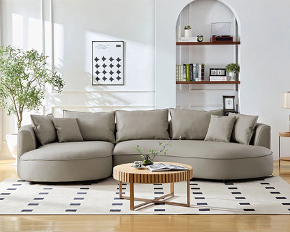 Left-Facing L-Shaped Sectional 128.74 Inch Modern Sectional Curved Sofa Couch