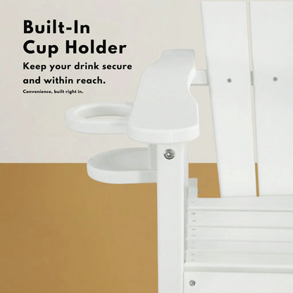 HDPE Bar Height Adirondack Chair – Cup Holder, UV/Weather Resistant