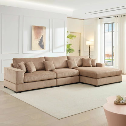 Modular 4-Seat Sofa – Right 1.5 + Ottoman, 2 Armrests, 4 Colors