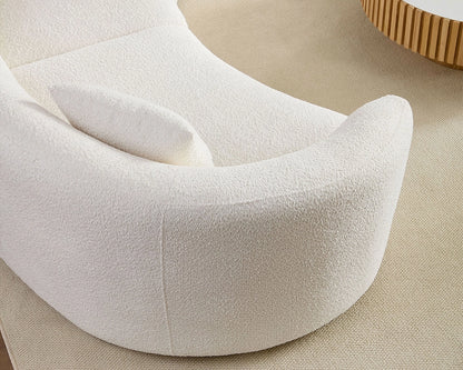 3PCs set Oversized Curved Sectional Sofa, Mid-century Style Couch with 5 Pillows