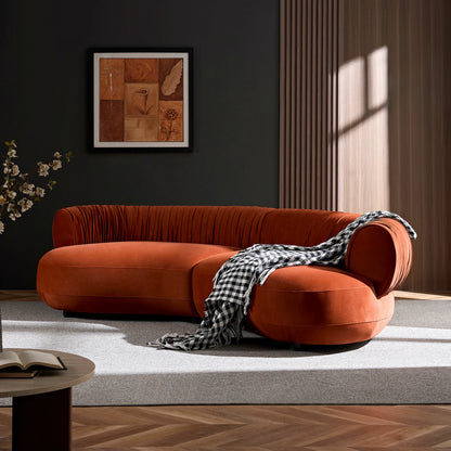 102.36" Modern Curved Sofa – Crescent Silhouette, Living Room