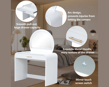 39" Makeup Vanity Table with Mirror Touch Screen Lighted Mirror