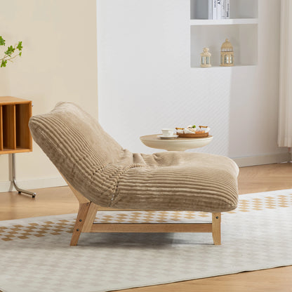 Bean Bag Chair with Solid Wood Frame – Corduroy Accent Lazy Sofa