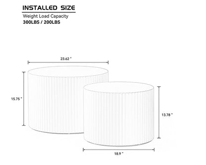 Nesting Table Set of 2, MDF Coffee Table set