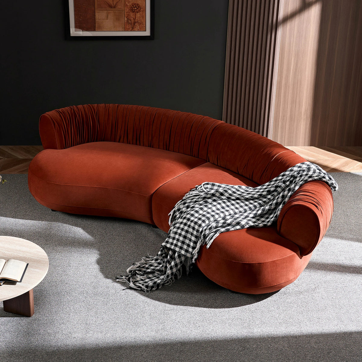102.36" Crescent Silhouette Modern Curved Sofa