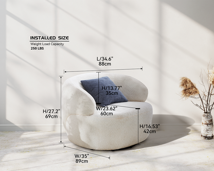 Cozy Swivel Barrel Chair – Boucle Accent Chair