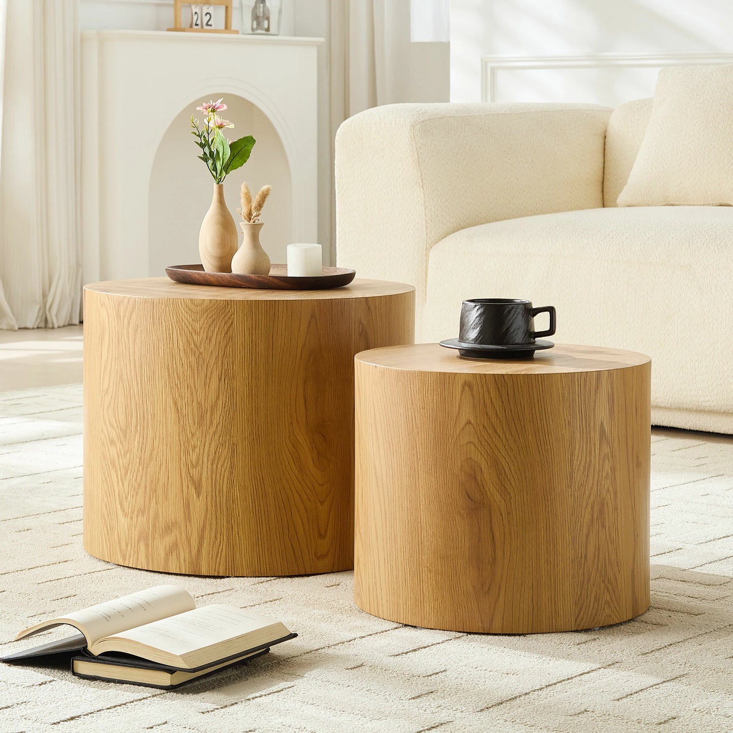 WILLIAMSPACE 2-Piece Nesting Coffee Table Set – Round, No Assembly