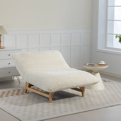 Bean Bag Chair with Solid Wood Frame – Corduroy Accent Lazy Sofa