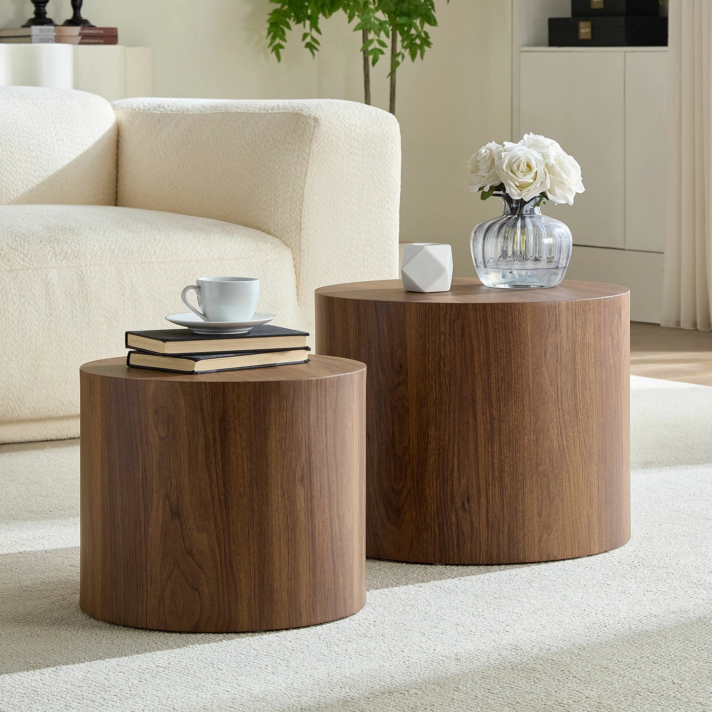 WILLIAMSPACE 2-Piece Nesting Coffee Table Set – Round, No Assembly