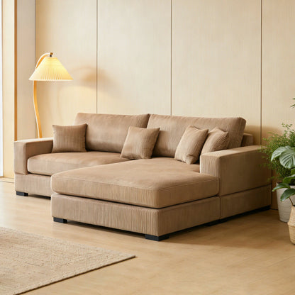 Modular 3-Seat Sofa – Right 1.5 + Ottoman, 2 Armrests, 4 Colors