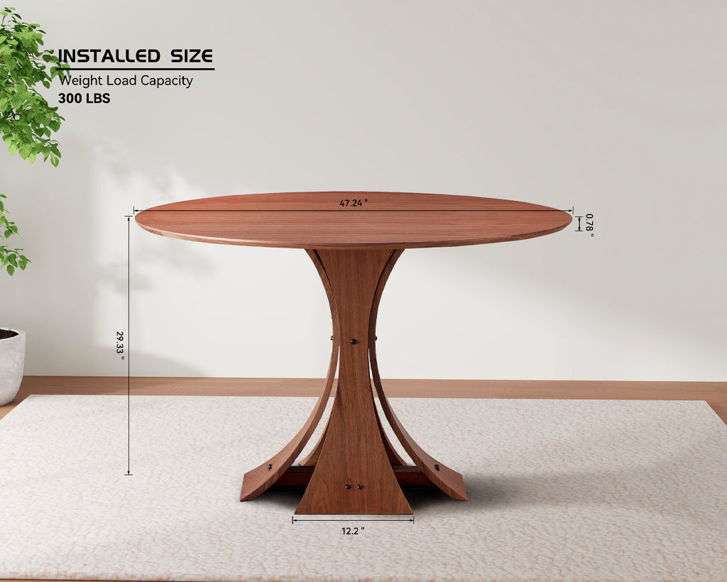 47.24" Round Modern MDF Wood Dining Table