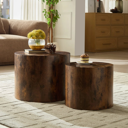 WILLIAMSPACE 2-Piece Nesting Coffee Table Set – Round, No Assembly