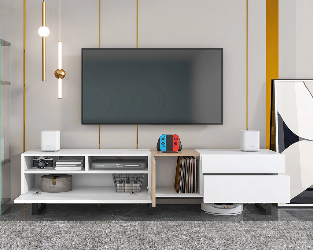 70.90" Modern TV Stand for 80'' TV with Double Storage Space, Media Console Table