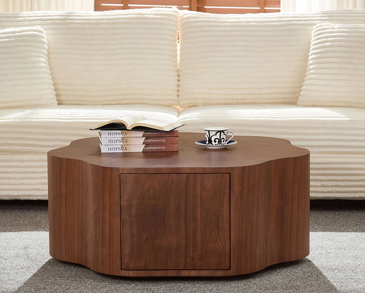 (Pre-Sale)35.43 inch Petal - Small Coffee Table with Hidden Drawer for Living Room