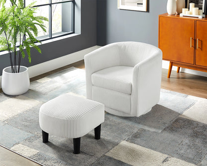 Swivel Accent Chair 360° Comfy Recliner Corduroy Arm Chair
