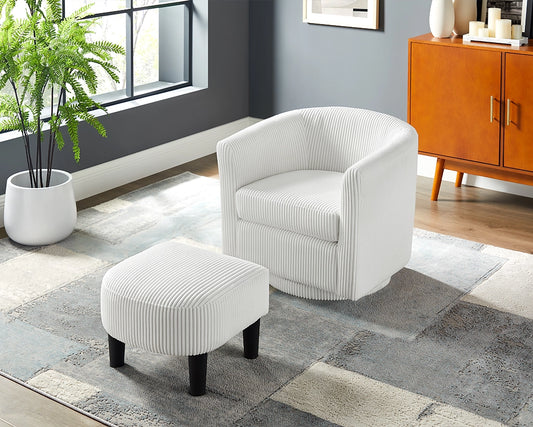 Swivel Accent Chair 360° Comfy Recliner Corduroy Arm Chair