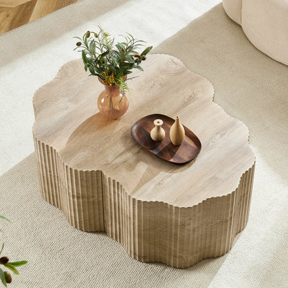 39.61" Pet House Travertine 2-Piece Round Coffee Table Set – No Assembly