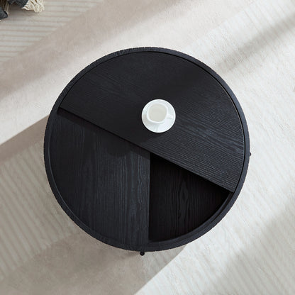 Round Coffee Table with Storage – Accent Tea Table for Home & Office