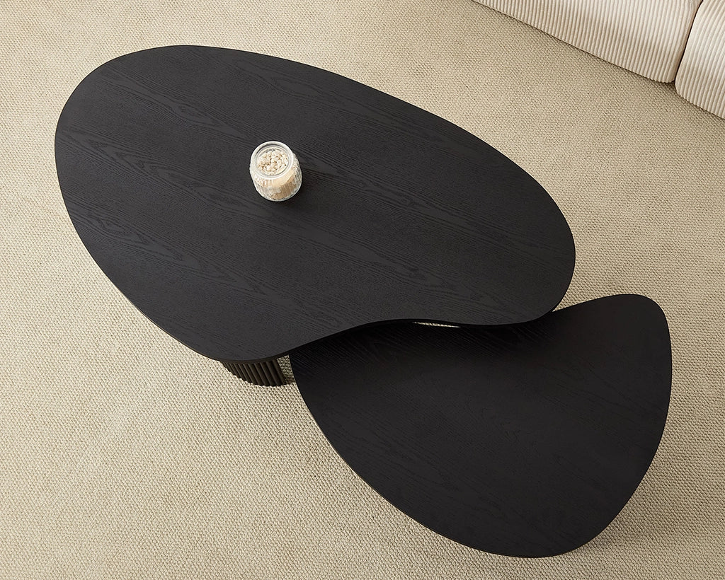 (Pre-Sale)2-Piece Easy Assembly Modern Irregular Shape Coffee Table Set