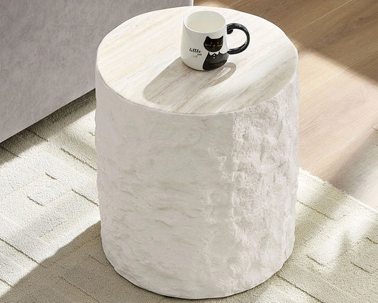 15.75 Inch Side Table,Round Fiberglass Coffee Table