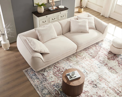 110.22“Camel Sofa WKS16C: Modular Design with Removable Pillowcases & Solid Wood Frame