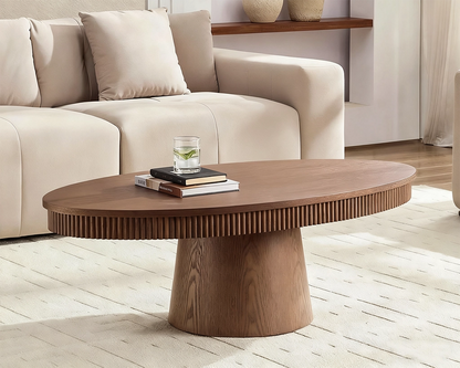 Modern Design Oval Handcraft Drum Coffee Table Length 47.24 inch Coffee Table