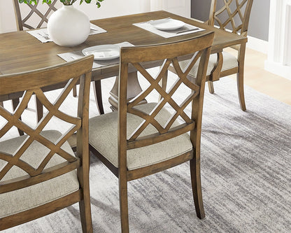 (1 Table + 2 Arm Chairs + 4 Armless Chairs)Retro 102.01 Inch Extendable 7 PCS Wooden Dining Table Set