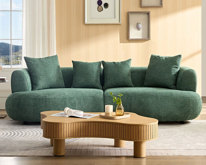 102.36 inch 4-Seat Boucle Fabric Cream Style Couch
