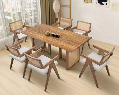 86.61 Inch Oversize Rectangular Waves Dining Table Set