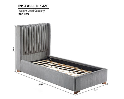 Twin Size Modern Design Bed Frame Upholstered
