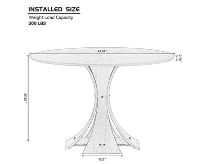 47.24" Round Modern MDF Wood Dining Table