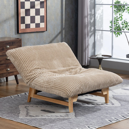 Bean Bag Chair with Solid Wood Frame – Corduroy Accent Lazy Sofa