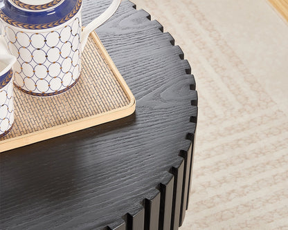 43.7Inch Modern Handcraft Drum Coffee Table Oval Coffee Table