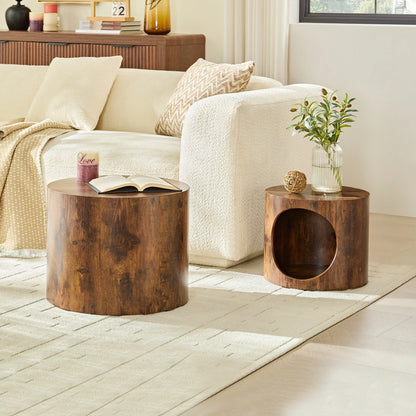 Cat Nest Stool Set – 2-Piece Round Nesting Coffee Tables, No Assembly