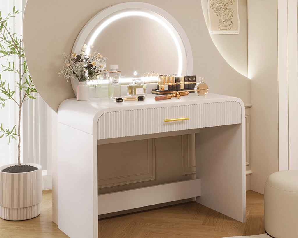 39" Makeup Vanity Table with Mirror Touch Screen Lighted Mirror