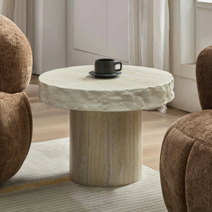 Faux Marble Textured Coffee Table – No Assembly, Modern Living Room