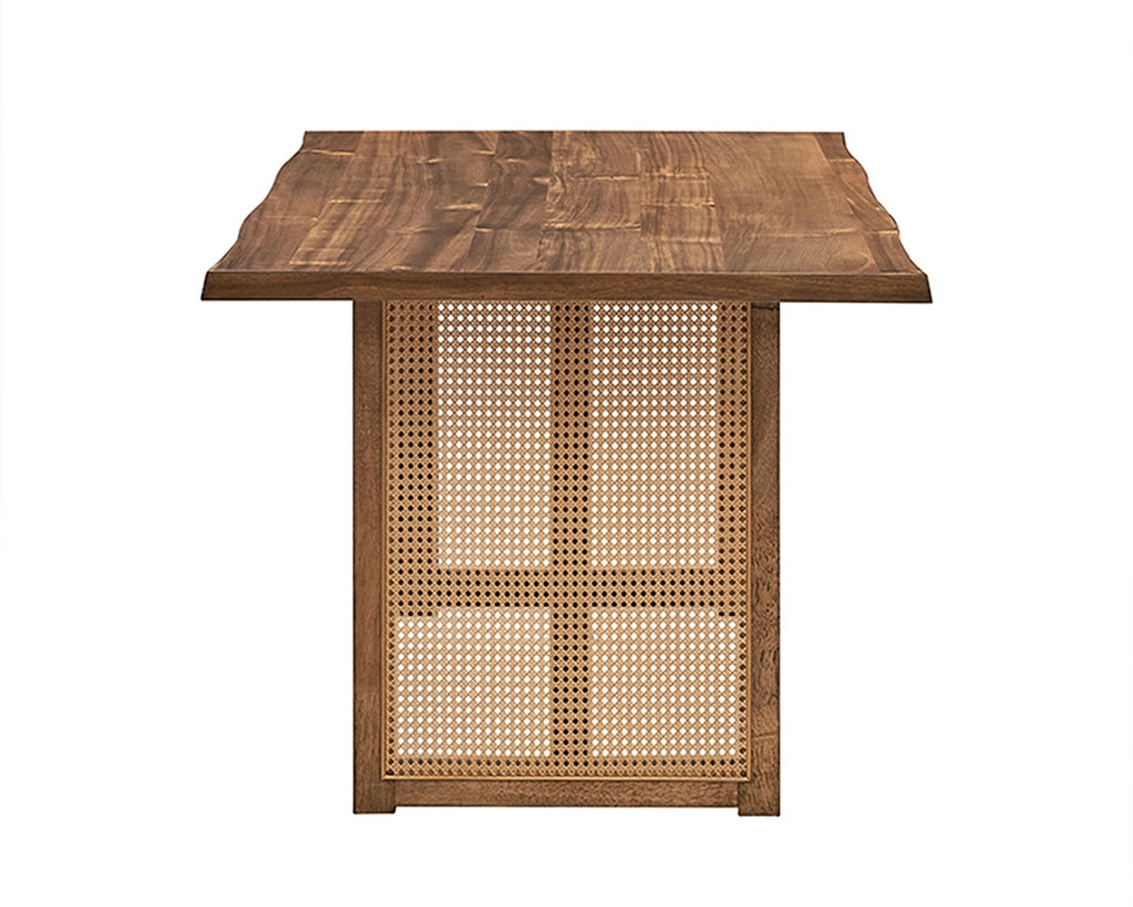 70.87 Inch Rectangular Waves Wooden Dining Table