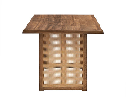 70.87 Inch Rectangular Waves Wooden Dining Table