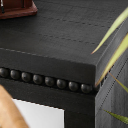 64" Rustic Console Table – Beaded Trim, Entryway & Living Room