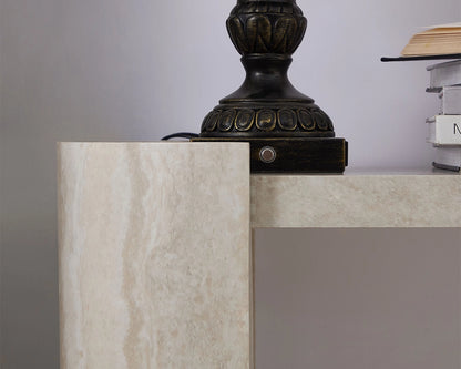 53.15 Inch Faux MARS marble Pattern Narrow Console Table