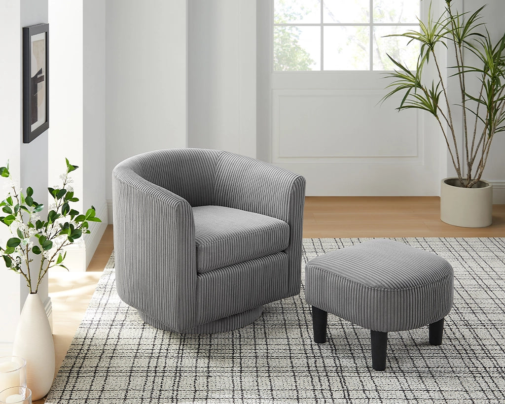 Swivel Accent Chair 360° Comfy Recliner Corduroy Arm Chair