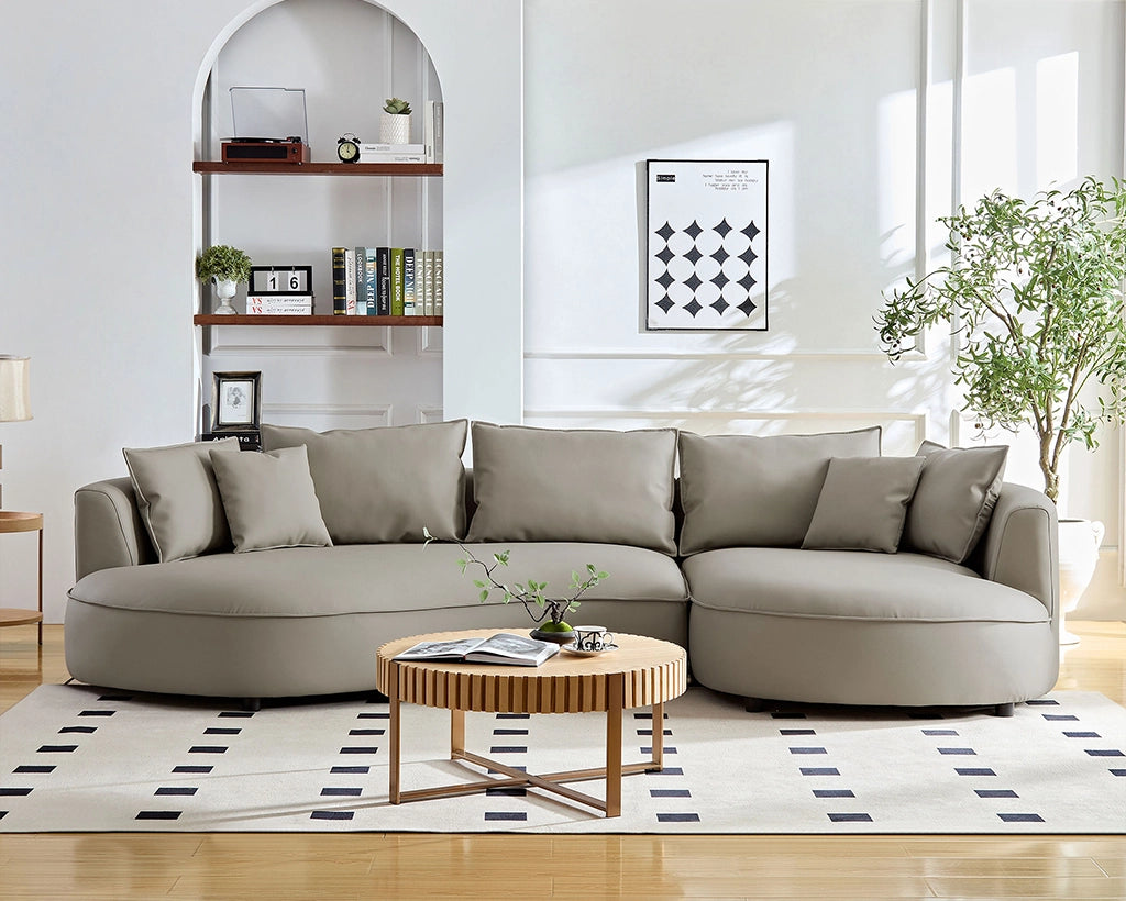 Right-Facing L-Shaped Sectional 128.74 Inch Modern Sectional Curved Sofa Couch
