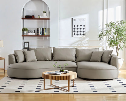 Right-Facing L-Shaped Sectional 128.74 Inch Modern Sectional Curved Sofa Couch