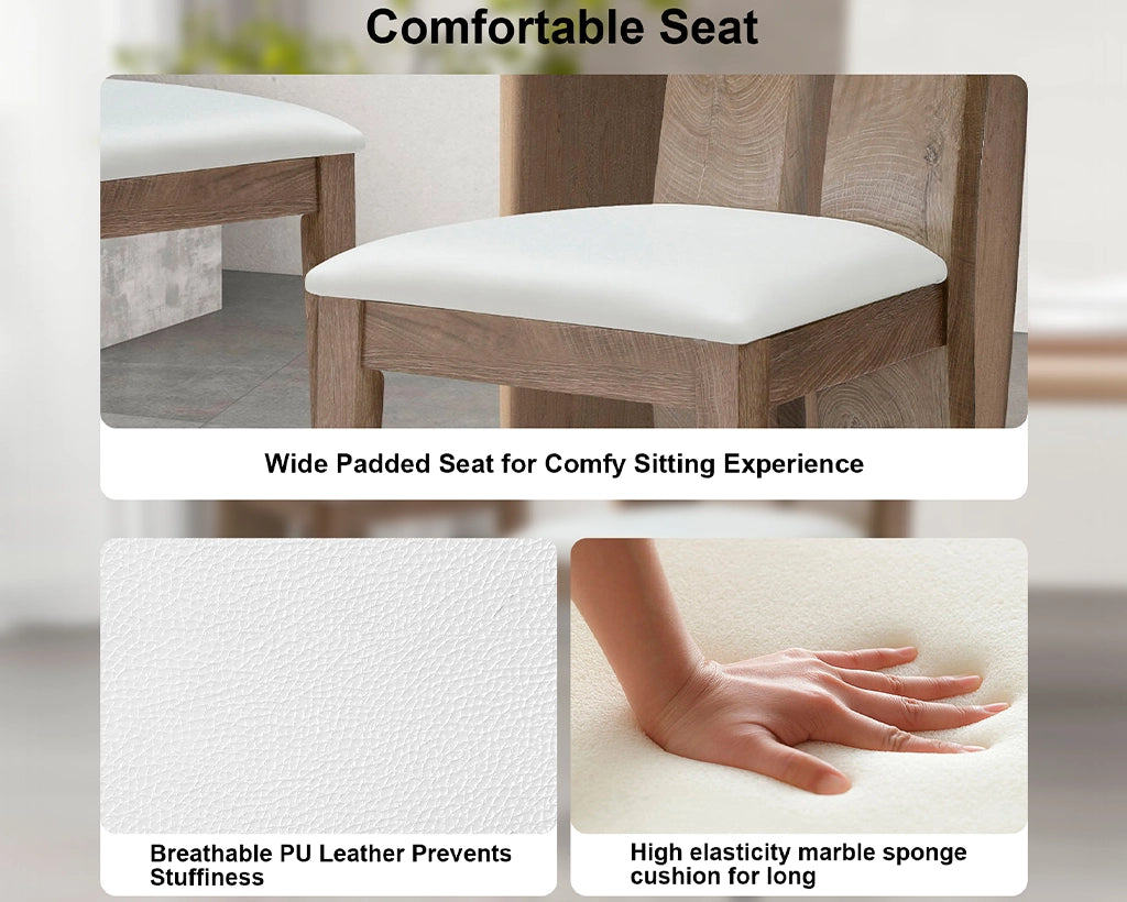 Dining Chair Set of 2 MDF, sponge .PU Leather Upholstered Cushion