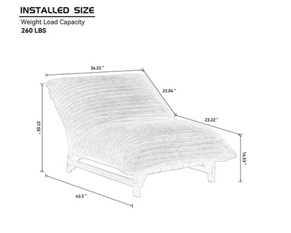 Accent Armless Corduroy Fabric Lazy Sofa