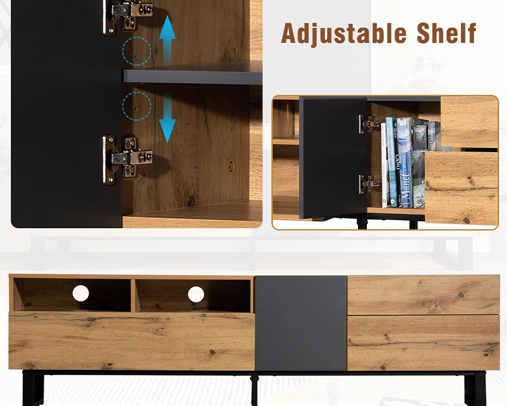 70.90" Modern TV Stand for 80'' TV with Double Storage Space, Media Console Table